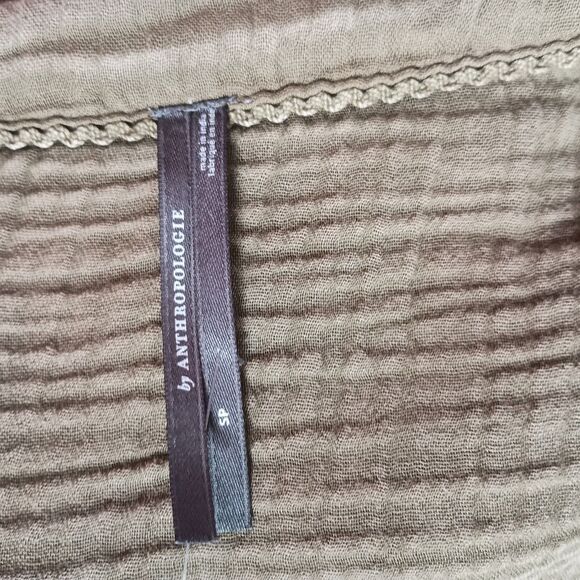 Anthropologie Dress Mini Womens S Moss Green Flounced Ruffle Coastal Boho Tunic - Picture 4 of 8